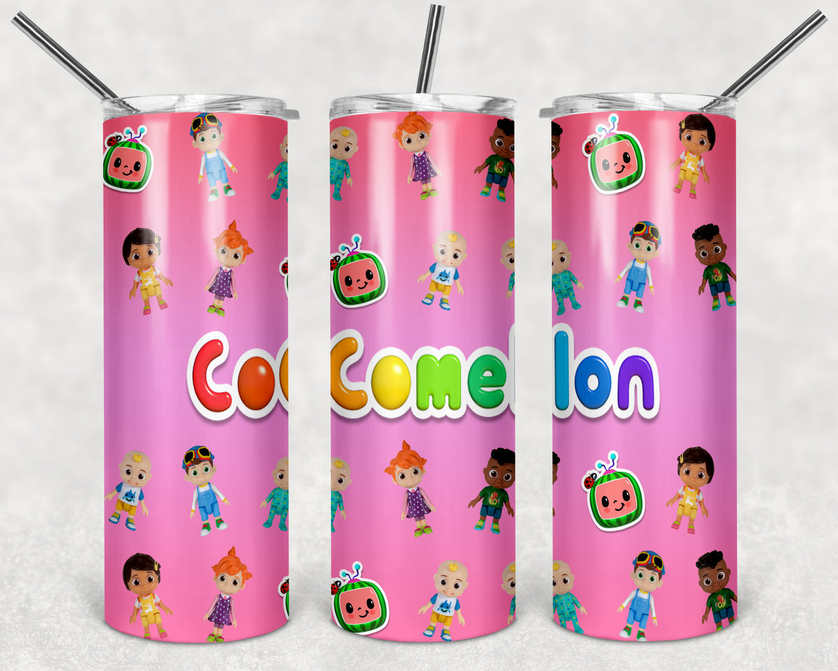 PINK COCOMELON WATER BOTTLE LABELS - Kary Designs