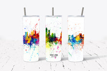 Load image into Gallery viewer, Watercolor City Skyline Tumbler