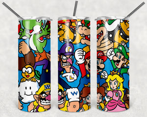 Super Mario Character Collage Tumbler